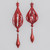 18cm Glitter Drop Dec 2Ass Red