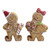 Mr and Mrs Gingerbread with candy cane and heart 15x6x23cm