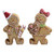 Mr and Mrs Gingerbread with candy cane and heart 15x6x23cm