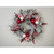 Snowy Wreath with Berries and Red/White Baubles 24"