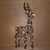 Rattan Stag Sml Brown Warm wht-wht LED Flashing H75cm mains powered weatherproof