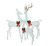 Set of 3 Light up Reindeers White H150cm,120cm,87cm