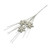 Snowflake white Small Stem with Glitter strands L45cm