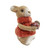 Bear in Orange Sleeveless Jumper Holding a Small Acorn Ornament - H9cm