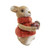 Bear in Orange Sleeveless Jumper Holding a Small Acorn Ornament - H9cm