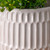 Ribbed Off White Pot 12.5cm