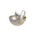 Metal Bowl Silver Reindeer 11Cm