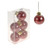 Bauble Tinsel Red 8Cm X6