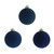 Glass Baubles Teal Navy & Blue 3Ast 8Cm