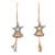 Wooden Glitter Star Hanger 2 Assoted 23Cm