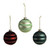 Bauble Stripes Glitter Glass 3Ast