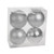 Silver Shatterproof Baubles (12cm) (4 pieces)
