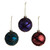 Bauble Glass Tartan Glitter 3Ast