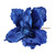 Velvet Magnolia with glitter leaf 26cm Royal Blue