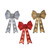 3 Assorted Light up Door Bows Red/Gold/Silver H50cm