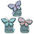 3 Assorted Butterfly's on a Rock with Solar Light H18cm. Pink, Blue or Purple