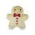 Gingerbread man cushion Red bow tie 53cm