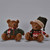 Teddy bear in jumper and scarf 2 asst red or green 24cm