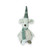 Sitting moose with large checked hat sage green 30cm