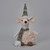 Sitting moose with large checked hat sage green 30cm