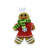Hanging Gingerbread Decoration with green stripey scarf 10x13.5x50cm