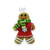 Hanging Gingerbread Decoration with green stripey scarf H11xW9xD1.5cm