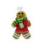 Hanging Gingerbread Decoration with green stripey scarf H11xW9xD1.5cm