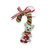 Bear and candy cane Decoration t 14x8x4cm