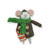 Woodland mouse with green scarf and orange bag 13x8x4.5cm