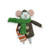 Woodland mouse with green scarf and orange bag 13x8x4.5cm