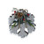 Wooden snowflake with bow and berries 16.5cm