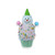 Snowman with green hat and sparkles 11x9x19cm