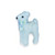 Deer standing with sequin blue scarf 10x5x13cm