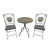  Mosaic Grey & Nat Bistro Set Round inc 2 chairs & table. Tble Dia:60cm H:71cm