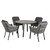 5 piece Round Rope Dining Set. Table: Dia120cm Chairs:65x665x85cm