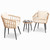 3 Pce Contemporay Coffee Set Cream Chair:67x66x65cm Table:50x50x42cm