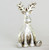 22cm Resin Moose Ornament Silver
