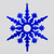 20cm Flock Snowflake Dec Blue