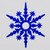 30cm Flock Snowflake Dec Blue