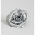 18cm Glitter Rose w/Clip Silver