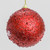 10cm Crackle Ball Decoration Red