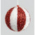 125mm Tinsel Ball Decoration Red/W