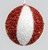 155mm Tinsel Ball Decoration Red/W