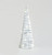 40cm Fabric Cone Orn w/LED Silver