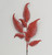 66cm Glitter Leaf x9 Red