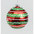 80mm Glass Glitter Ball Red/Green
