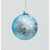 80mm Glass Snowflake Ball Lt Blue