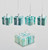 6cm Gift Box x4 Decoration Lt Blue
