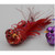 16cm Curl Feather Bird w/Clip Red