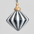 8cm Glass Drop Black/White